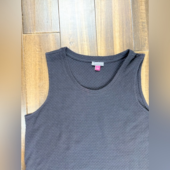 Vince Camuto size L Black Tank Top w/ side tide ruched Scoop Neck Y2K Grunge - Picture 2 of 9